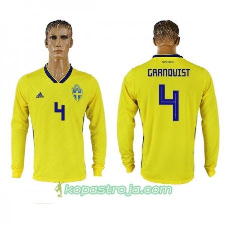 Billiga Fotbollströjor Sverige Granqvist 4 WM 2018 Hemma tröja Långärmad